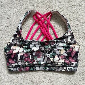 Lululemon Free to be Wild Sports Bra (w/ thicker band), butterfly